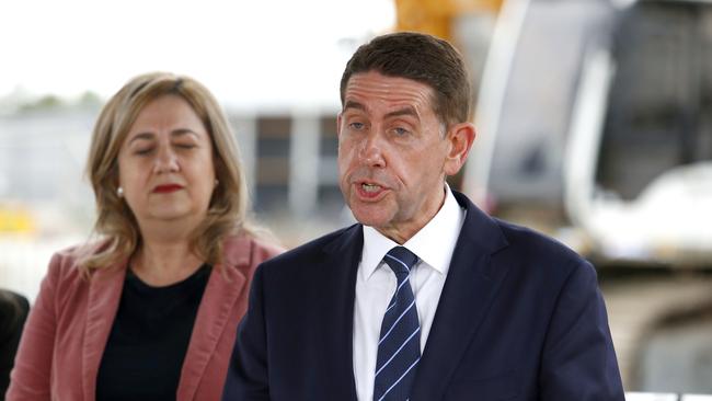 Queensland Treasurer Cameron Dick speaks to the media during a press conference in Brisbane. Picture: NCA NewsWire/Tertius Pickard