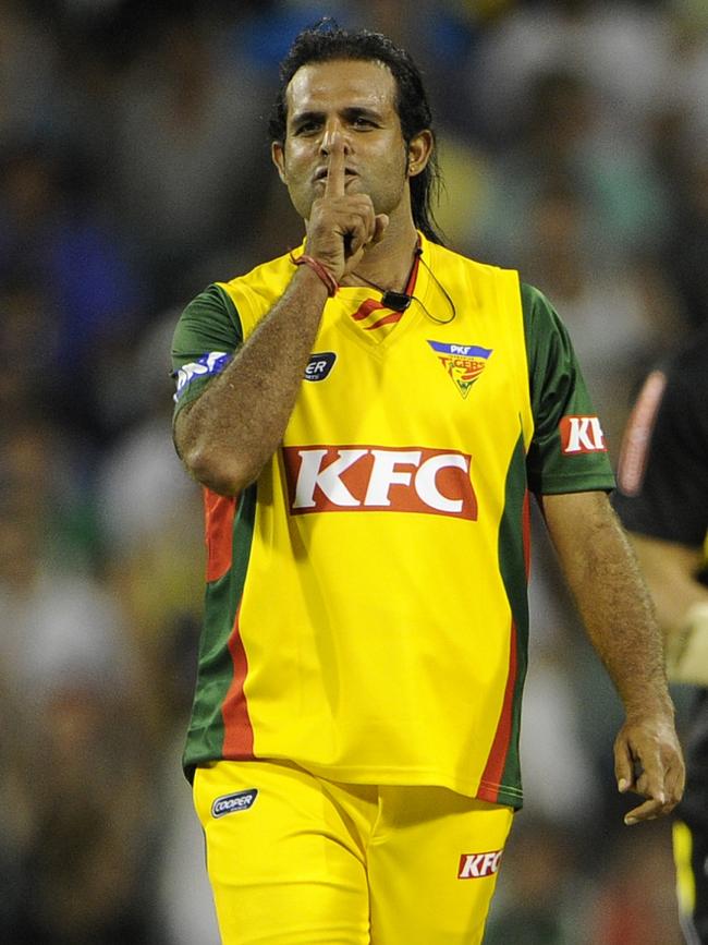 Rana Naved-ul-Hasan n 2010, playing for the Hobart Hurricanes in the Twenty20 Big Bash. Picture: Daniel Wilkins