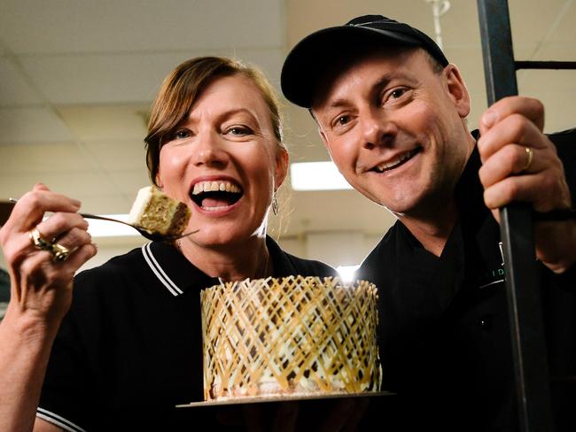 Carolyn and James Schmidt from Heidelberg Cakes, which has been nominated in the Eastside Business Awards Hall of Fame category in Adelaide, Thursday, March 8, 2018. (AAP Image/Morgan Sette)