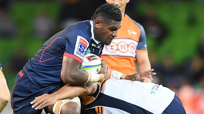 Rebels backrower Isi Naisarani takes on the Brumbies defence on Friday night. Picture: Getty Images 