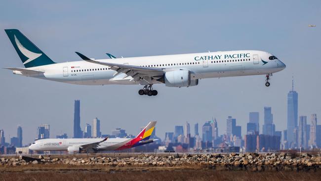 A Cathay Pacific Airbus A350 aircraft. Picture Charly Triballeau / AFP)