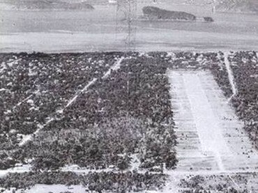 Woy Woy WWII aerodrome looking toward Umina Beach at Lion Island.