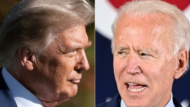 Donald Trump and Joe Biden will go head to head in their second debate on Friday (AEDT). Picture: AFP.