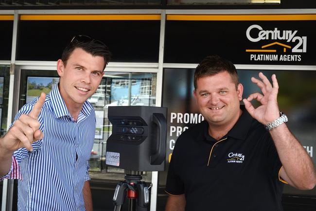 Luke Soanes of Luke Soanes Media and Century 21 real estate agent Billy Mitchell have teamed up to launch a new way of marketing properties. Picture: Renee Albrecht