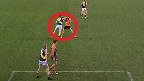 Harry Himmelberg was awarded the free kick. Photo: Kayo.