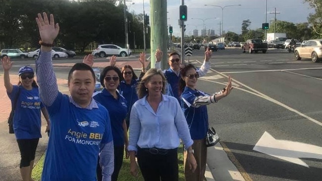 Moncrieff LNP candidate Angie Bell with Gold Coast supporters.