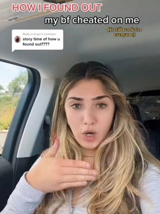 TikTok user Kenzie Curran explained how she found out her boyfriend was cheating. Picture: TikTok/keepinupwkenz.