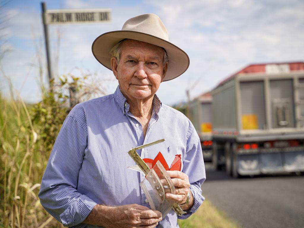 Glenella homeowner Ken Kelly says the rising traffic from Northern Beaches' drivers cutting across to the Ring Road and the Bruce Highway is amplifying safety concerns over an already dangerous Palm Ridge Dr intersection. Picture: Heidi Petith