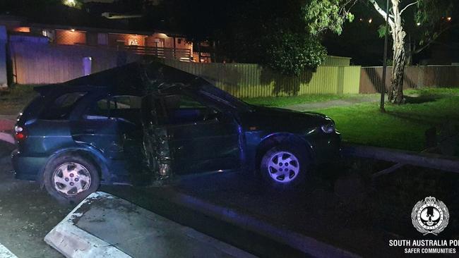 Police have arrested a drink driver after crashing at Morphett Vale. Picture: SA Police