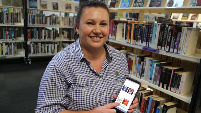 Isaac Regional Council librarian Kim Doyle showing off the council's online library resources.