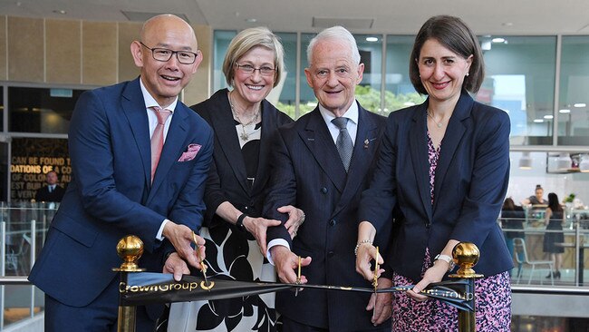 Gladys Berejiklian (right) is seen with Crown Group Chairman and Group CEO Iwan Sunito (left), as well as Hornsby mayor Philip Ruddock (second from right) and his wife Heather in a 2017 photograph obtained by The Australian.