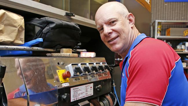 “Shoe man” Steve has worked for Mr Minit for 30 years and has gone from fixing shoes to owning seven stores. Picture: Tertius Pickard