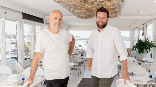 Boathouse executives Antony Jones and Ben Collis at their Rose Bay venue. Picture: Renee Nowytarger