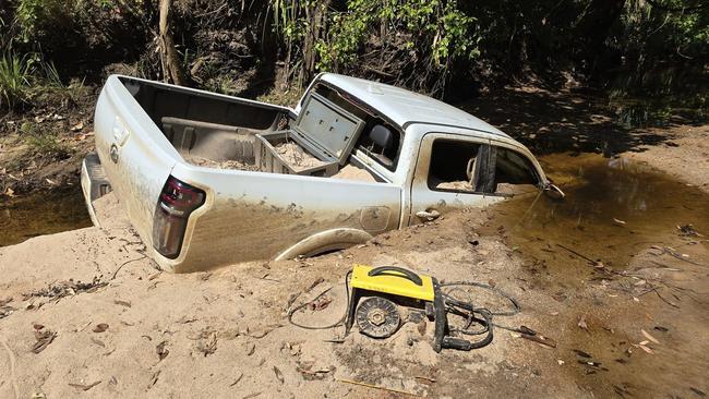 NT Towing 4x4 Recovery stumbled across an abandoned ute buried deep in the sand on their way to a job in Maningrida.