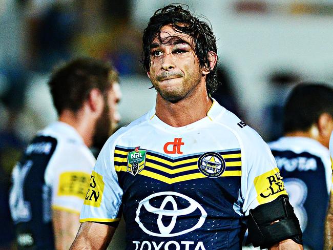 A battered Jonathan Thurston after the loss to the Knights.