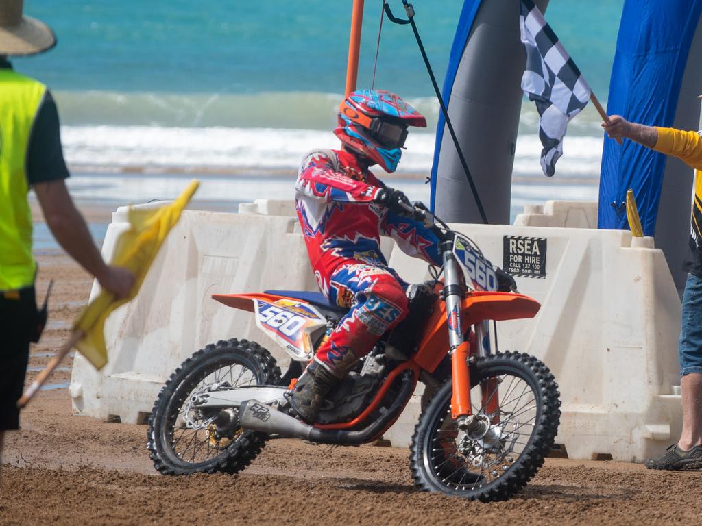 Damien Koppe at Motorcycle Beach Races at Grasstree Beach Sunday 27 August 2023 Picture: Michaela Harlow