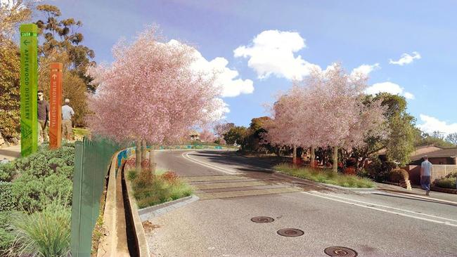 An artist impression of Gumeracha's new main street.