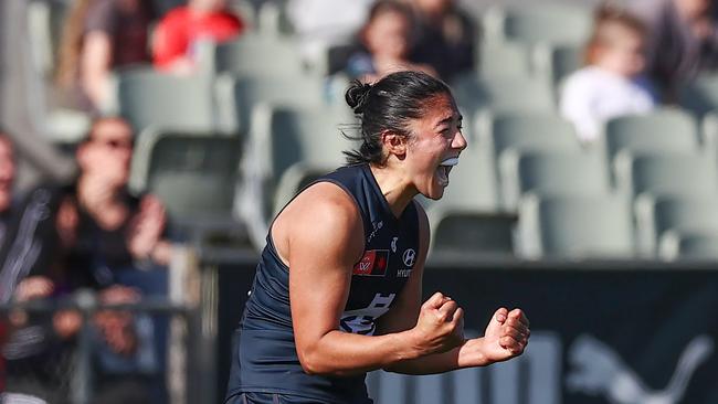 Darcy Vescio was heroic for the Blues. Picture: Michael Klein.