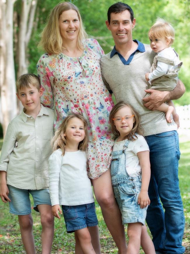 Mat Belcher with his wife Riky and their children.