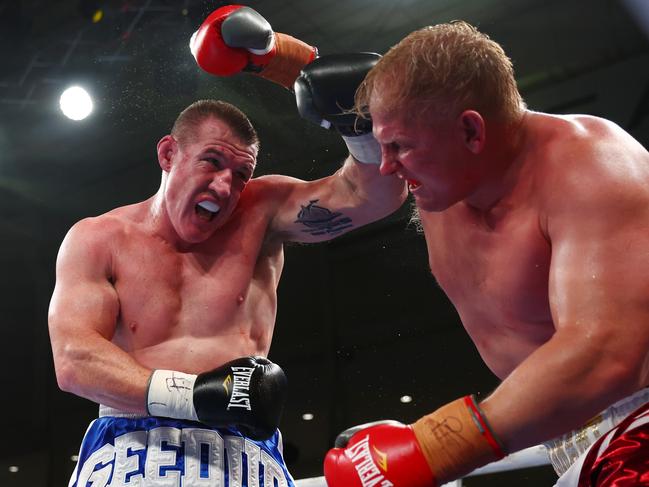 Ben Hannant (R) went the distance with Gallen in the early fight. Picture: Chris Hyde/Getty Images