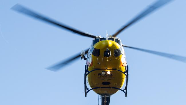 RACQ Life Flight Chopper arrives on the scene of a serious Goodwood Crash.