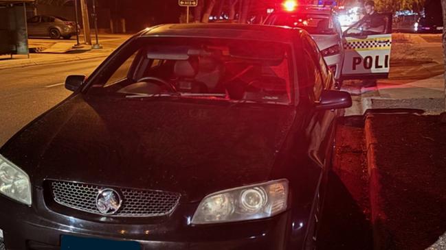 A black Holden Commodore sedan came to a stop on Pimpala Rd at Old Reynella. Picture: SA Police