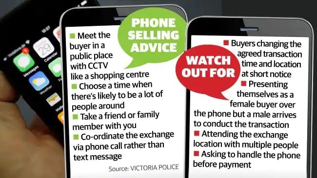 Phone selling advice and what to watch out for. Source: Victoria Police