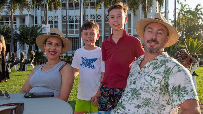 Fabiola Henry, Sam Henry, Max Henry and Ben Henry at the Northern Land Council 50 Year Anniversary Concert in State Square, Parliament House, Darwin. Picture: Pema Tamang Pakhrin