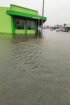 Stancey Guthrie snapped this photo of Sydney St in the early morning of February 4, 2025 as the Mackay CBD flooded from 150mm of overnight rain.