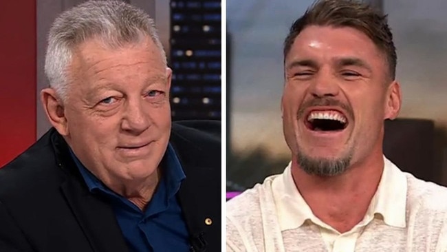 Angus Crichton took a cheeky dig at Gus Gould. Photo: Channel 9.