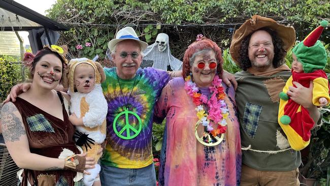 A doting grandfather, Adrian Meyer (second from left), pictured with daughter-in-law, Simone, wife, Rosalyn and grandchildren Hendricks and Albie.