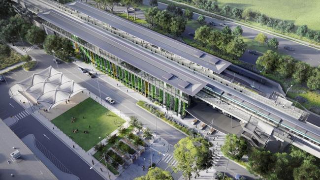 Artist impressions of Rouse Hill station