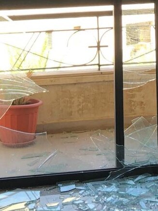 The blast shattered the windows of her apartment. Credit: Supplied