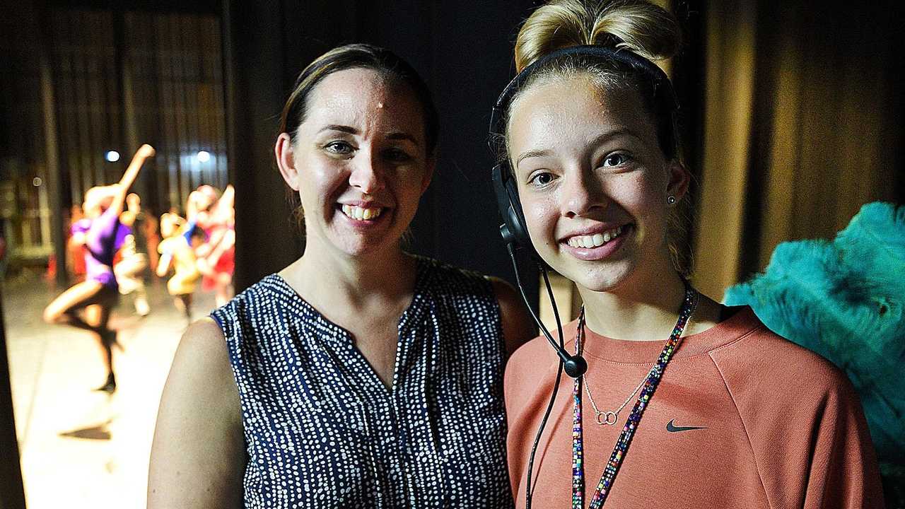 RUNNING THE SHOW: Dance convener Danielle Michel and her daughter, backstage manager, 15-year-old Seattle at the Maryborough Dance Eisteddfod. Picture: Alistair Brightman
