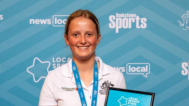 Canterbury-Bankstown Express / AAPLOCAL SPORTS STAR AWARDSEvie Saunders, Sailing - 2019 Junior Sports Star Winner for Manly Daily poses for a photo at Bankstown Sports Club Grand Ballroom on Wednesday, 23 October 2019.  (AAP IMAGE / MONIQUE HARMER)