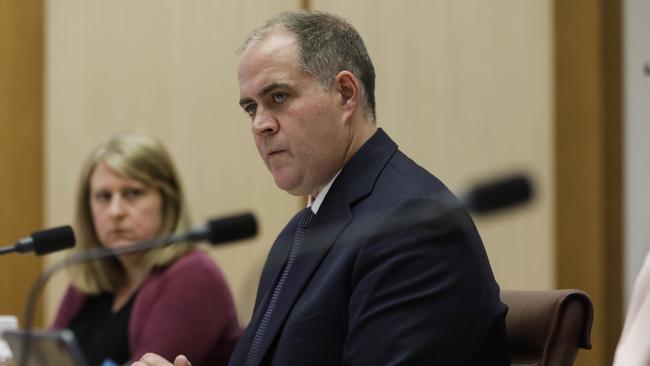 ABC Managing Director David Anderson answers questions in Senate estimates at Parliament House in Canberra. Picture: Sean Davey