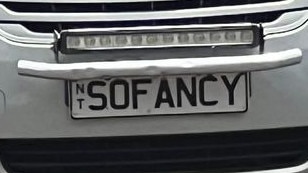 NT funny number plate, SOFANCY. Picture: Facebook / Rebecca Vick