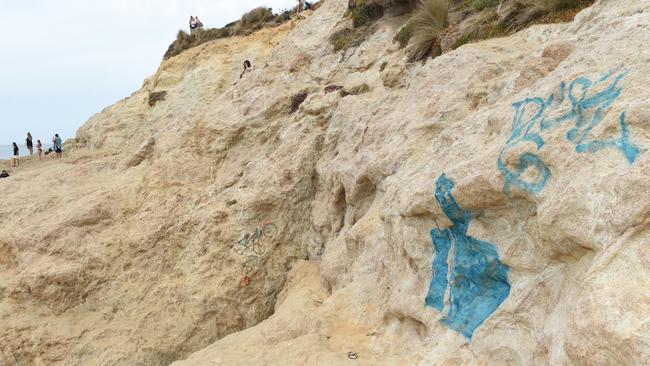 Graffiti and erosion at the popular swimming destination.