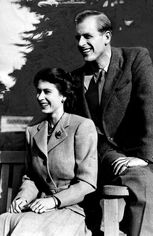 Princess Elizabeth (later Queen Elizabeth II) with husband Prince Philip on their honeymoon in Romsey in 1947.