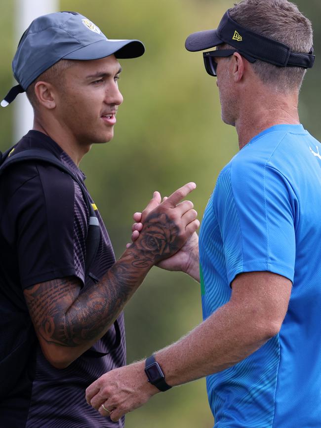 Bolton and coach Damien Hardwick. Picture: Michael Klein