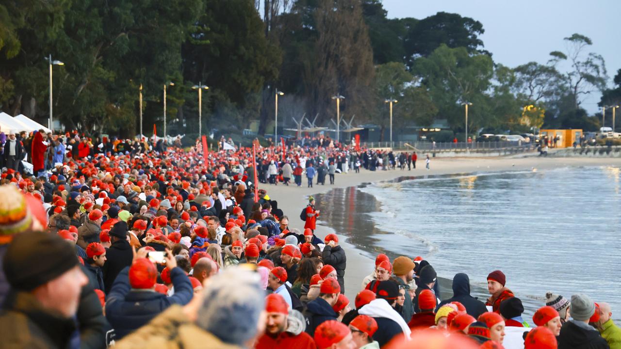 Thousands brave the cold for the event. Picture: NewsWire/Minch Media