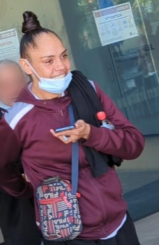 Virginia Johnson, 22, leaving the Ipswich courthouse after being sentenced for a series of assaults