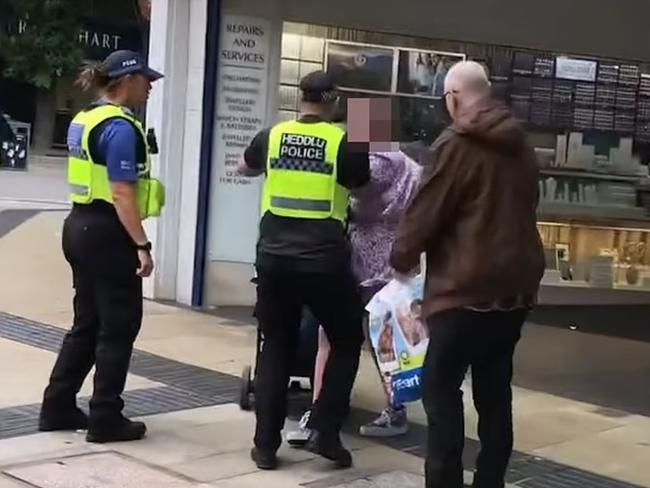 The moment before a mum gets slammed to the ground by police. Picture: Facebook