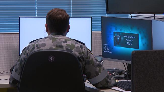 A Navy cyber intelligence officer at the Australian Signals Directorate’s Australian Cyber Security Centre. Picture: Supplied