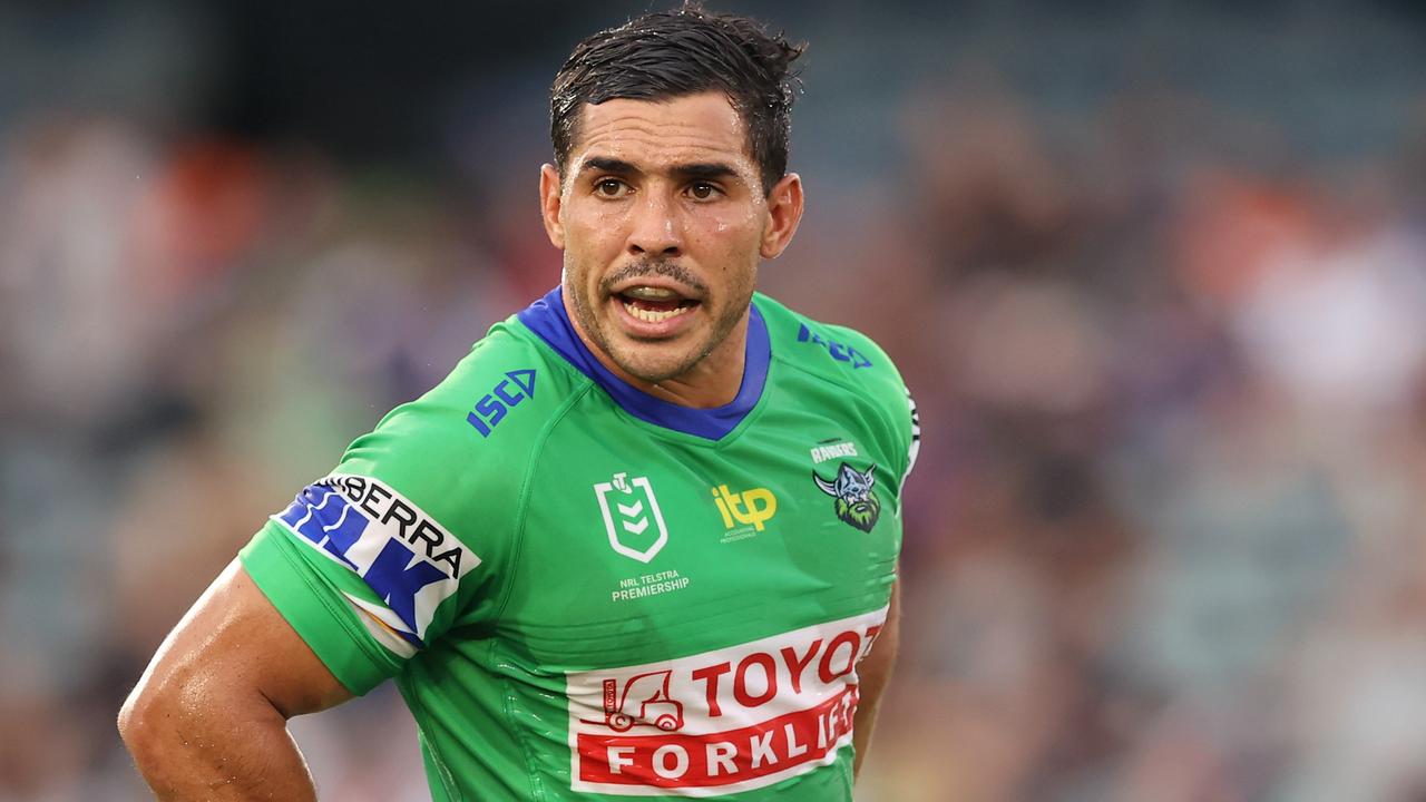 Fogarty played for the Raiders in the NRL trials but only made his regular season club debut last weekend. Picture: Ashley Feder / Getty Images