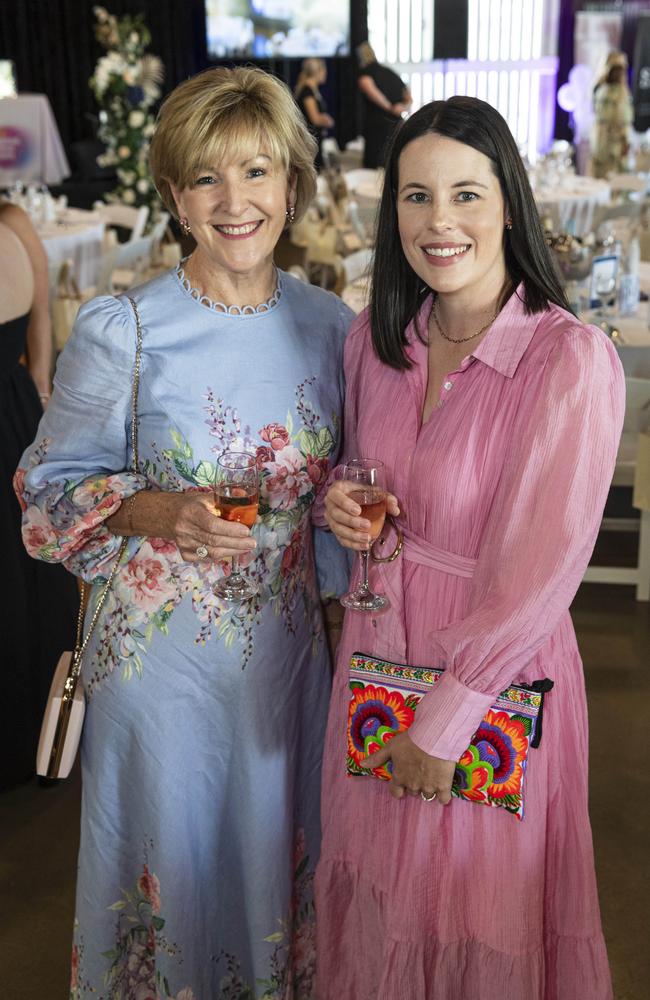 Maree (left) and Kait Robotham at the Ladies Diamond Luncheon hosted by Toowoomba Hospital Foundation at The Goods Shed, Friday, October 11, 2024. Picture: Kevin Farmer