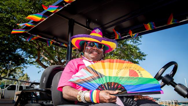 Crystal Love as Pride Parade takes off in Darwin City, 2024. Picture: Pema Tamang Pakhrin