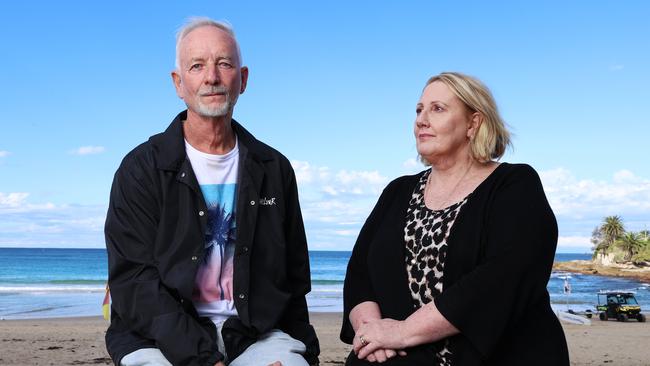 Bronwyn’s brother, Andy, and his wife Michelle, at South Cronulla Beach. Picture: John Feder