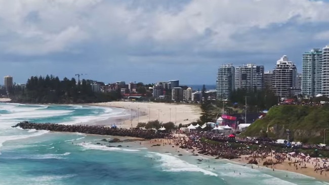 Crowds at a previous WSL Quiksilver Pro event on the Gold Coast.