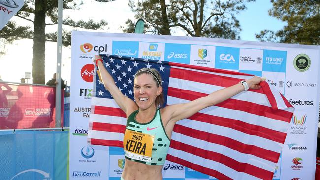 Gold Coast Marathon 2023 Winner of Female Half Marathon KEIRA D'AMATO. 1 July 2023 Southport Picture by Richard Gosling